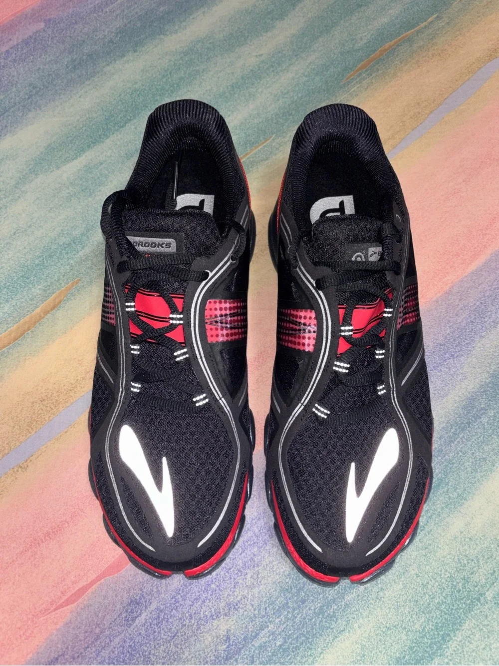 Brooks - PureFlow 3 running shoes black red size 11.5 sneakers athletic shoes